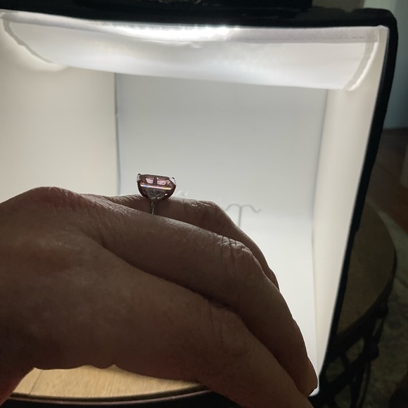 New with box Maxine sterling silver pink zirconia and white zirconia ring size 7 - Picture 9 of 9